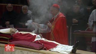 Bidding farewell to Benedict XVI Translation to St Peters Basilica  Highlights [upl. by Perr986]