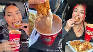 BEST of RAISING CANES tiktok MUKBANG compilation mukbang asmr [upl. by Enyledam]