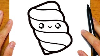 COMMENT DESSINER UN ADORABLE MARSHMELLOW  Dessins faciles [upl. by Eppilihp]