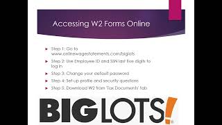 How to Access Big Lots Pay Stubs amp W2s [upl. by Trenton830]