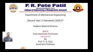 Unit 5 Lecture 21 Retained Austenite Transformation of Austenite to Bainite amp Martensite [upl. by Notsur18]