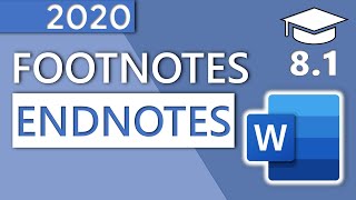 How to Insert and Format Footnotes and Endnotes in Word  81 Master Course 2020 HD [upl. by Ainirtac638]