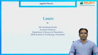 LEC02 Applied Physics Lasers by Mr Krishnudu Konda [upl. by Aydin]