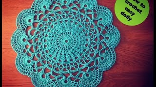 CC How to crochet easy doily [upl. by Ihskaneem]