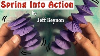 Origami Spring Into Action designed by Jeff Beynon [upl. by Porte]