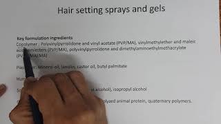 part 78 Hair setting sprays amp gels  science of cosmetics and personal care products [upl. by Ilajna]