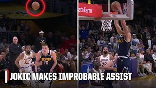 Nikola Jokic makes elite pass without even seeing the ball 😱  NBA on ESPN [upl. by Kcirdnekal]