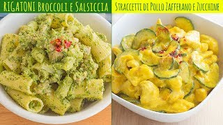 RIGATONI BROCCOLI e SALSICCIA  STRACCETTI DI POLLO allo ZAFFERANO e ZUCCHINE 2 Ricette Facili [upl. by Yekcin]