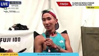 Mt Fuji 100 Mens Champion Guomin Deng Finish Line Interview English translation [upl. by Ocir]