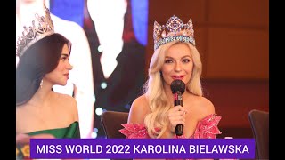 Miss World 2022 Karolina Bielawska gives advise to aspiring candidates [upl. by Geno878]