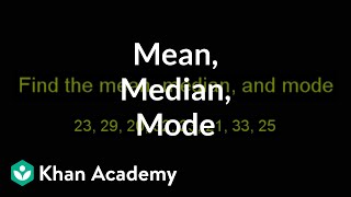 Finding mean median and mode  Descriptive statistics  Probability and Statistics  Khan Academy [upl. by Rugen99]