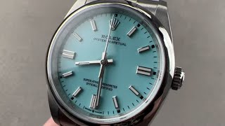 Rolex Oyster Perpetual 36mm Turquoise quotTiffanyquot Blue 126000 Rolex Watch Review [upl. by Hardwick]