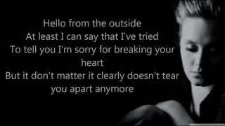 Adele Hello Lyrics Video HD [upl. by Ardnasak]