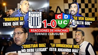 HINCHAS de ALIANZA LIMA reaccionan a la VICTORIA ante UNIÓN COMERCIO por 1 a 0  TORNEO CLAUSURA [upl. by Anilram]