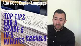 AQA English language paper 2 question 4 Grade 5 in 5 minutes Exam hacks [upl. by Sung793]