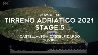 Tirreno Adriatico 2021  Stage 57 Castellalto  Castelfidardo  Animation amp Profile [upl. by Kathi]