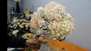 How to Make a Tall Vase Centrepiece With Hydrangea and Roses [upl. by Doss742]