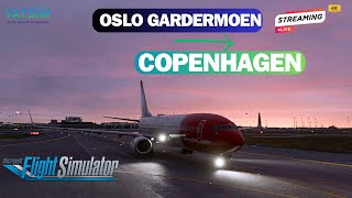 MSFS2020 PMDG 737800  ULTRA Settings OSLO GARDERMOEN ➡️ COPENHAGEN  VATSIM [upl. by Socher]