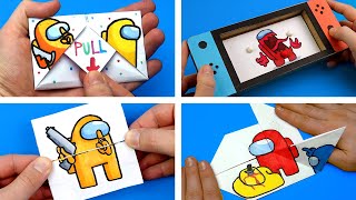 5 COOL AMONG US Transformations ARTS amp PAPER CRAFTS tutorial [upl. by Yerfoeg]