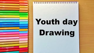 international youth day drawing  youth day drawing  international youth day poster drawing [upl. by Ydnirb]