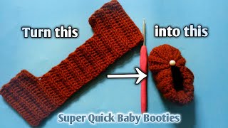 50 Baby Booties ❣️❣️ Crochet Quick and Easy Booties for 03months baby [upl. by Jannery]