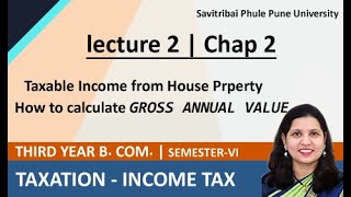 How to calculate GROSS ANNUAL VALUE  Income from House Property TYBCom Sem 6 Chapter 2 [upl. by Vaish]