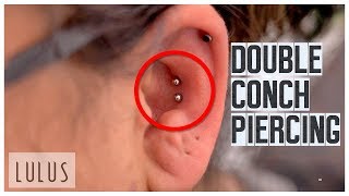 She Wanted 2 Conch Piercings In One Day Painful [upl. by Savannah]