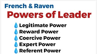 Powers of a Leader LEGITIMATE POWER REWARD COERCIVE EXPERT REFERENT power [upl. by Elliot516]