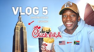 First Time Trying ChickFilA  Empire State Building  USA VLOG 5 [upl. by Oj]