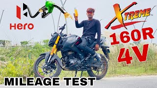 ALL NEW HERO XTREME 160R 4V E20 BS7 2023  MILEAGE TEST  1 LITER ME KITNA KM CHALEGI [upl. by Ioved767]