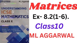 Matrices class 10ex8216ml aggarwal icse math [upl. by Arrio]