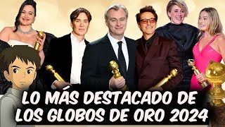 Globos de Oro 2024 Oppenheimer domina con 5 premios Anime vence a SpiderMan Barbie solo gana 1 [upl. by Hermon]