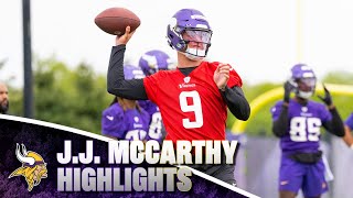 JJ McCarthy Rookie Minicamp Practice Highlights [upl. by Oetomit]