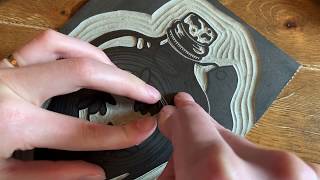 Two colour linocut printmaking process [upl. by Ennirok807]