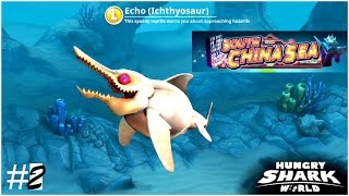 Echo Icthyosaur New L Shark Gameplay  2 South China Sea  Hungry Shark World [upl. by Terrie718]