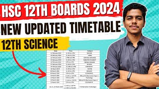 HSC 12th Board Exam 2024 Updated Timetable  Feb 2024  HSC Science hscboard2024 hscboardexam2024 [upl. by Christiansen]