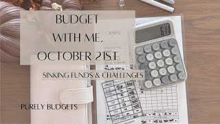 Budget with me October 21st  532  Sinking Funds and Savings Challenges [upl. by Ailedo]