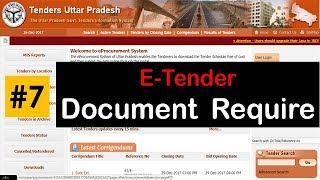 E Tender  07 Document Required for Upload to tender  E tender Process  Hindi [upl. by Aekan]