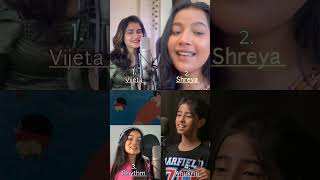 Aaj Ki Raat  cover song by  Vijeta vs Shreya vs Rhythm vs Anukriti whoisthebest songviralshorts [upl. by Yendys]