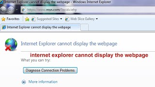 internet explorer cannot display the webpage diagnose connection problems in windows 7 [upl. by Casar]