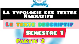 La typologie des textes narratifs le texte descriptif partie 2 EtudesFrancaises [upl. by Allista]