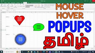 Mouse Hover POPUPS in MIcrosoft Excel  Excel Tamil  Part 16 [upl. by Araccot]