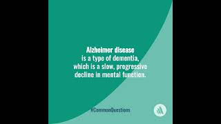 Alzheimer Disease vs Dementia [upl. by Genny]