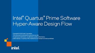 Intel® Quartus® Prime Software HyperAware Design Flow [upl. by Notyard]