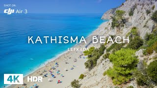 Kathisma Beach  4K UHD Cinematic Drone Footage  Lefkada’s Pristine Paradise 🇬🇷🌴 [upl. by Ulyram177]