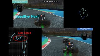 Formula 1 2021 end of season Qatar Pole 2021 Fight Max vs Lewis 3D On board with Telemetry [upl. by Esac]