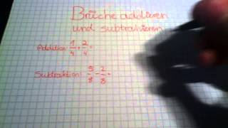 Brüche addieren und subtrahieren  Mathematische Brüche addieren [upl. by Kenrick]