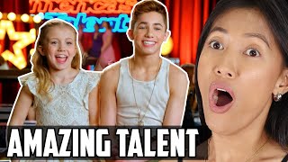 Dynamic Kid Duo Dance Reaction  Izzy And Easton Dazzle Americas Got Talent AGT 2019 Judges [upl. by Frederich]