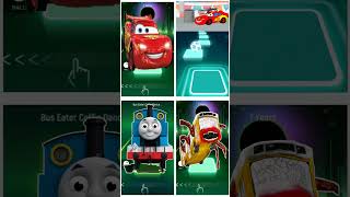 Lighting McQueen 🆚️ McQueen Eater 🆚️ Thomas Train 🆚️ Bus Eater🎶 Who will win [upl. by Eisac813]