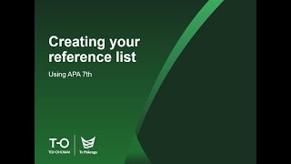 Creating an APA 7th Reference List [upl. by Leuqer]